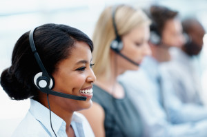 Stock image of smiling customer service agents