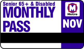 November Monthly Metro Pass (Reduced Fare)
